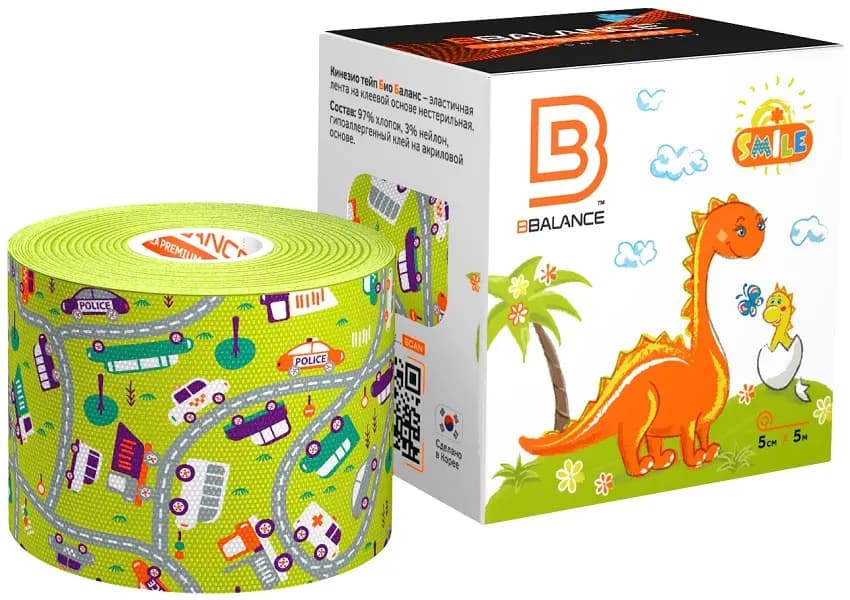 Кинезио тейп BBTape™ 5см ? 5м детский (серия KIDS)