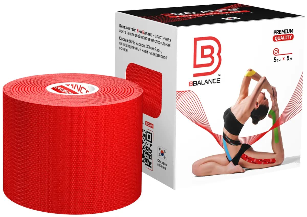Кинезио тейп BBTape™ 5см ? 5м красный